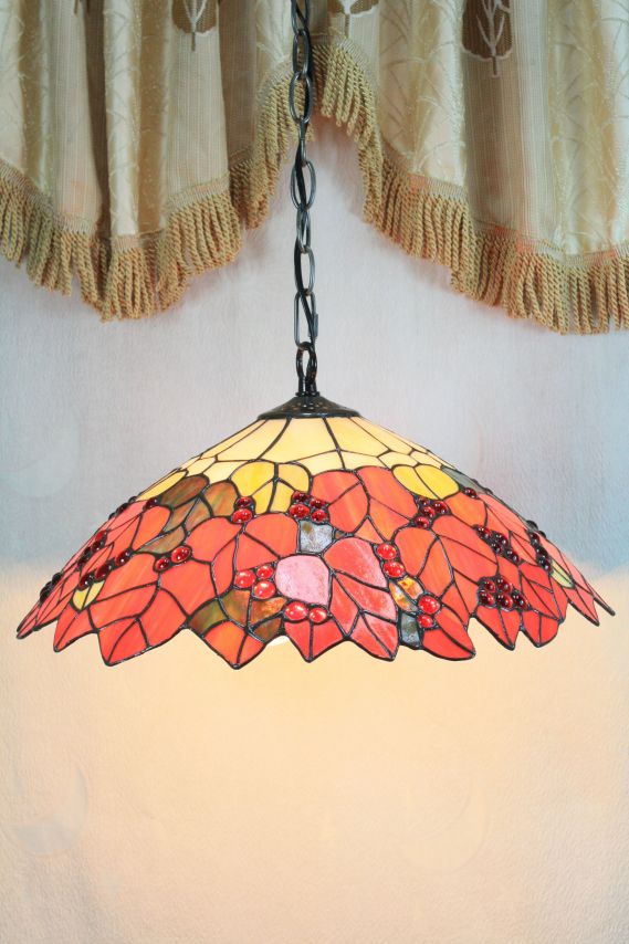 Tiffany 16 Inch Hanging Lamp 2 - TADD161089 - handcrafted Tiffany stained glass lamp