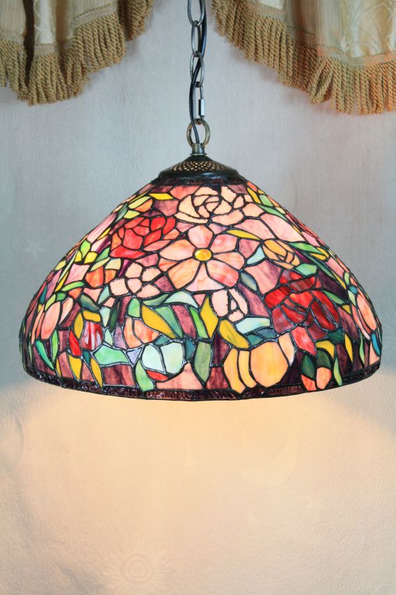 Tiffany 16 Inch Hanging Lamp 2 - TADD161091 - handcrafted Tiffany stained glass lamp