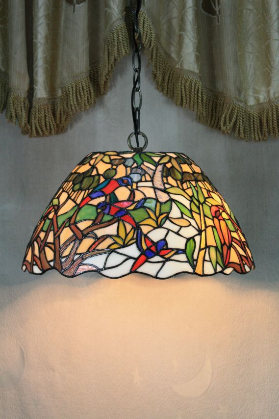 Tiffany 16 Inch Hanging Lamp 2 - TADD161092 - handcrafted Tiffany stained glass lamp