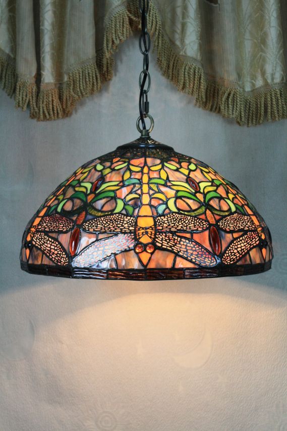 Tiffany 16 Inch Hanging Lamp 2 - TADD161094 - handcrafted Tiffany stained glass lamp