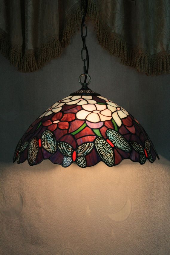Tiffany 16 Inch Hanging Lamp 2 - TADD161096 - handcrafted Tiffany stained glass lamp