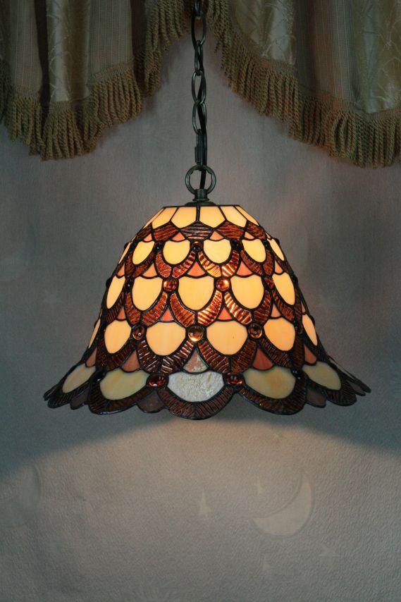 Tiffany 16 Inch Hanging Lamp 2 - TADD161098 - handcrafted Tiffany stained glass lamp