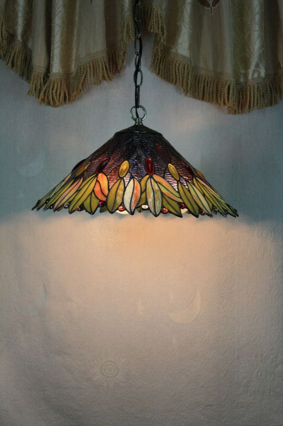 Tiffany 16 Inch Hanging Lamp 2 - TADD161099 - handcrafted Tiffany stained glass lamp