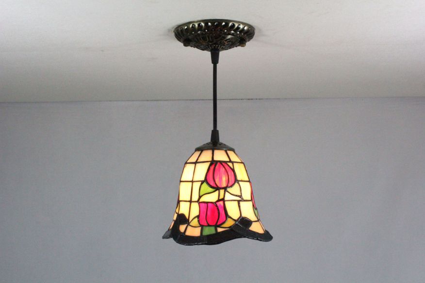 Tiffany 5 Inch Hanging Lamp - TADD05003 - handcrafted Tiffany stained glass lamp