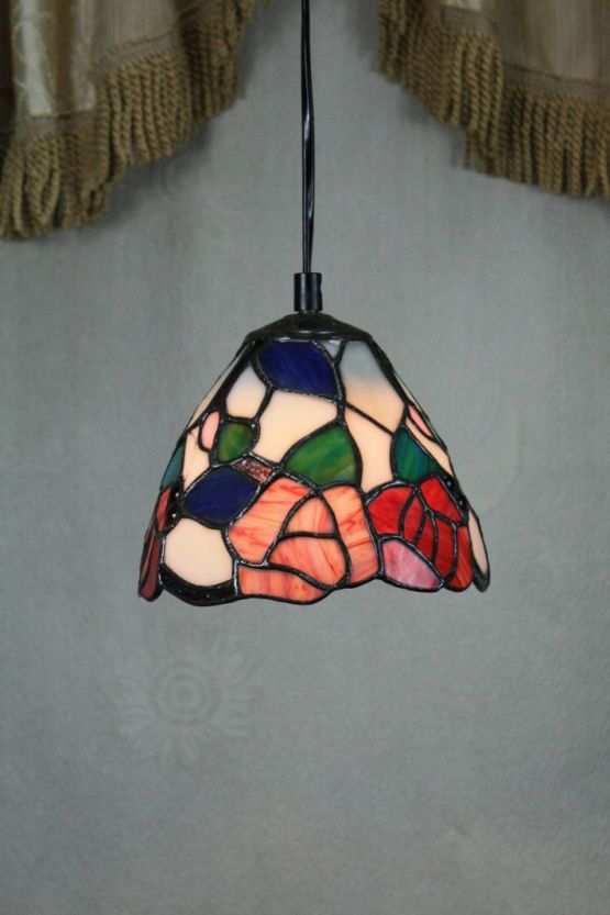 Tiffany 6 Inch Hanging Lamp - TADD06001 - handcrafted Tiffany stained glass lamp