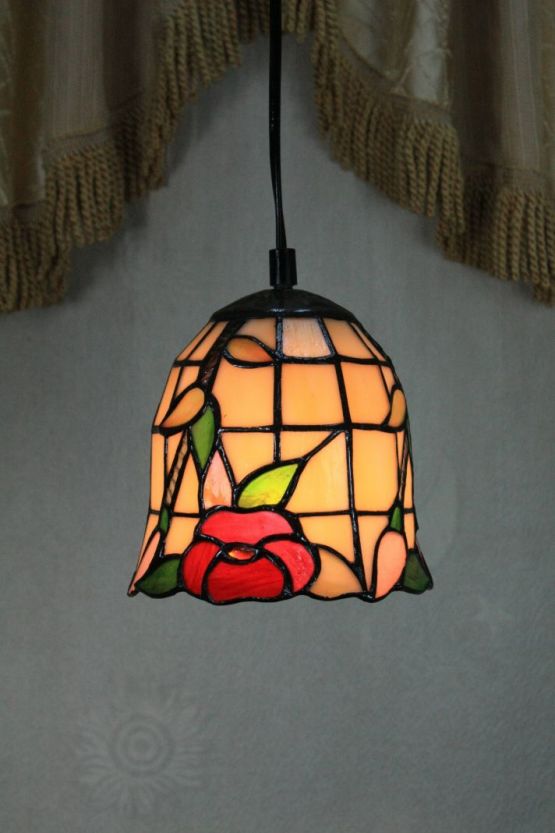 Tiffany 6 Inch Hanging Lamp - TADD060011 - handcrafted Tiffany stained glass lamp