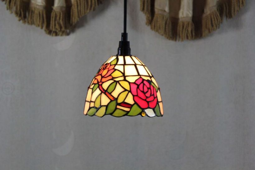 Tiffany 6 Inch Hanging Lamp - TADD060013 - handcrafted Tiffany stained glass lamp