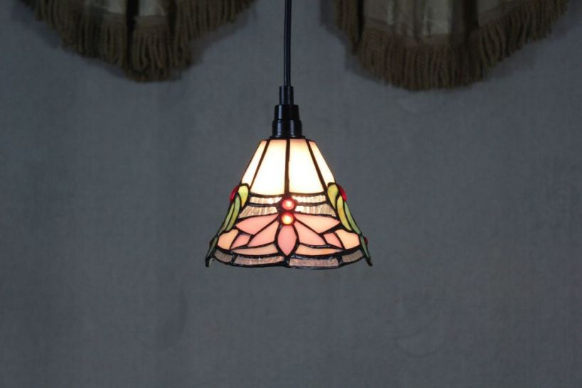 Tiffany 6 Inch Hanging Lamp - TADD060018 - handcrafted Tiffany stained glass lamp