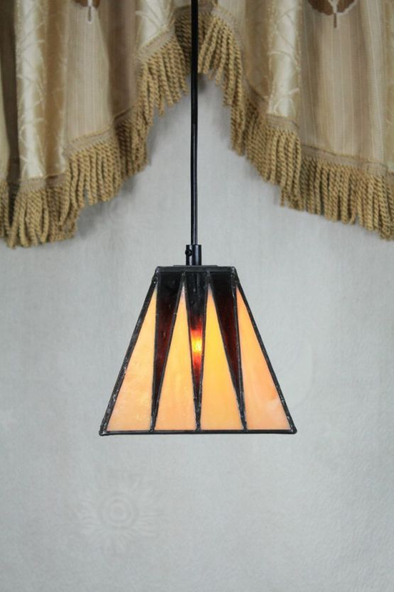 Tiffany 6 Inch Hanging Lamp - TADD06002 - handcrafted Tiffany stained glass lamp