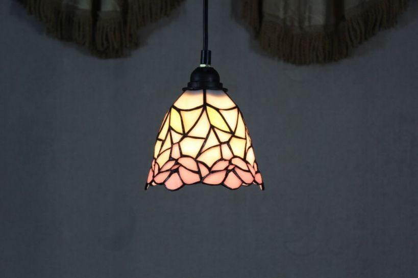 Tiffany 6 Inch Hanging Lamp - TADD060020 - handcrafted Tiffany stained glass lamp