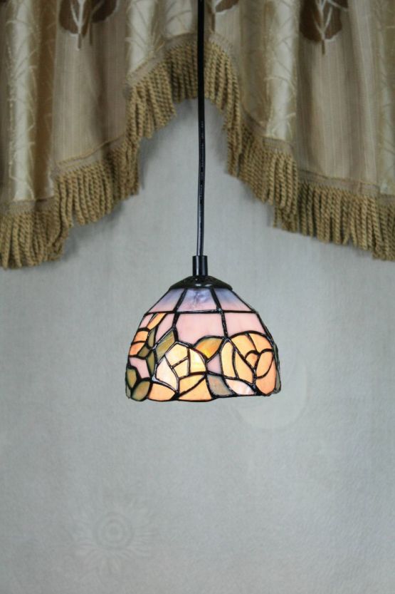 Tiffany 6 Inch Hanging Lamp - TADD060023 - handcrafted Tiffany stained glass lamp