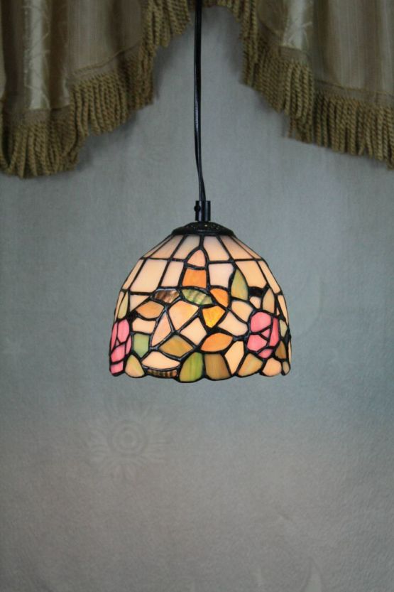 Tiffany 6 Inch Hanging Lamp - TADD060024 - handcrafted Tiffany stained glass lamp