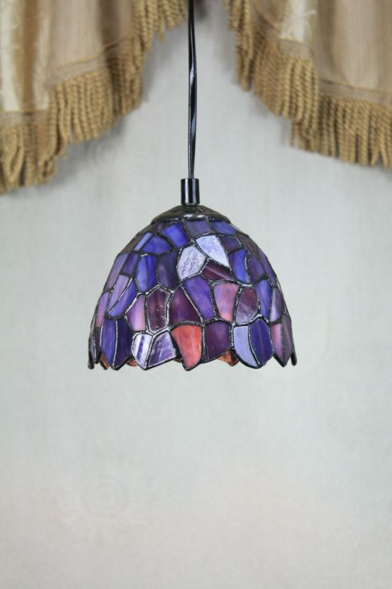 Tiffany 6 Inch Hanging Lamp - TADD060026 - handcrafted Tiffany stained glass lamp