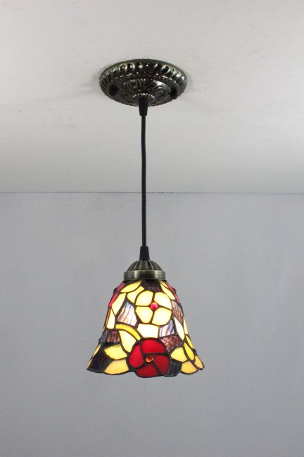 Tiffany 6 Inch Hanging Lamp - TADD060027 - handcrafted Tiffany stained glass lamp