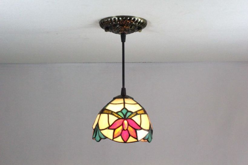 Tiffany 6 Inch Hanging Lamp - TADD060028 - handcrafted Tiffany stained glass lamp