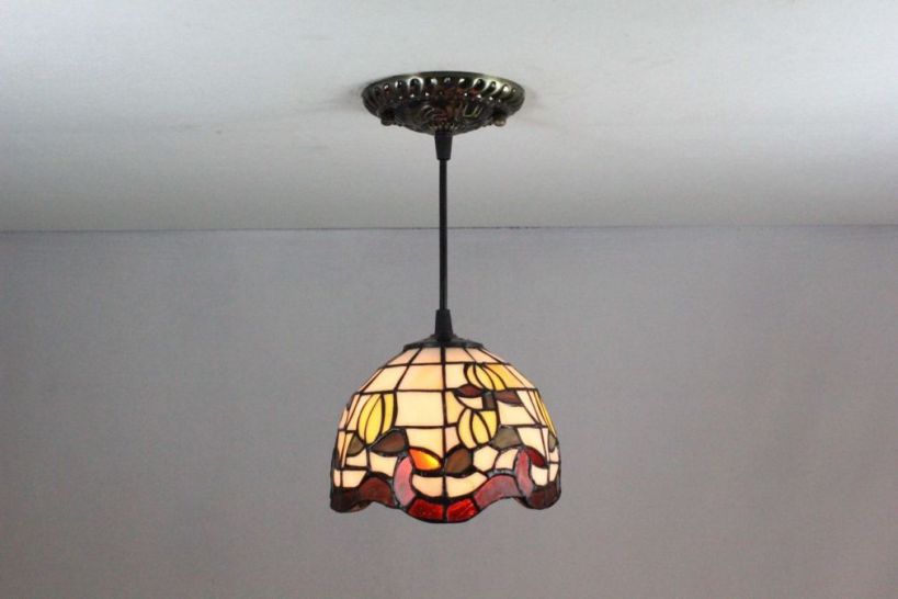 Tiffany 6 Inch Hanging Lamp - TADD060029 - handcrafted Tiffany stained glass lamp
