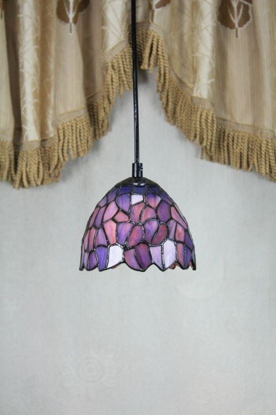 Tiffany 6 Inch Hanging Lamp - TADD06003 - handcrafted Tiffany stained glass lamp