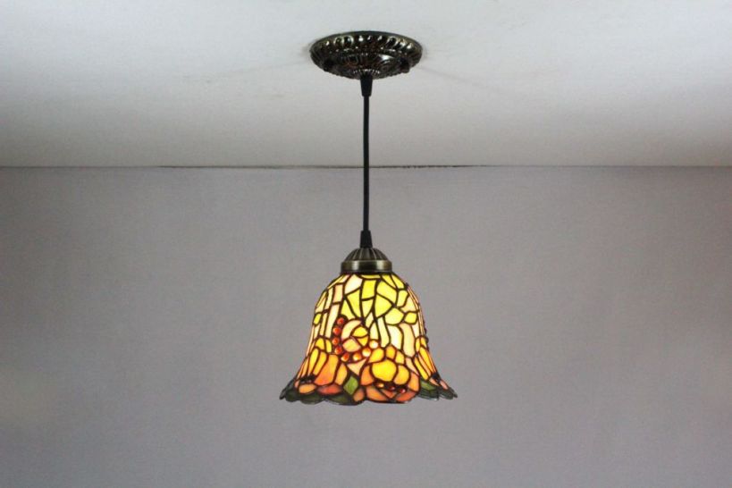 Tiffany 6 Inch Hanging Lamp - TADD060030 - handcrafted Tiffany stained glass lamp