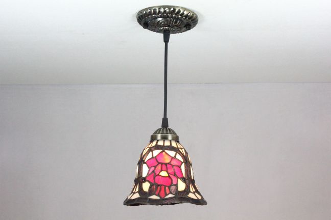Tiffany 6 Inch Hanging Lamp - TADD060031 - handcrafted Tiffany stained glass lamp