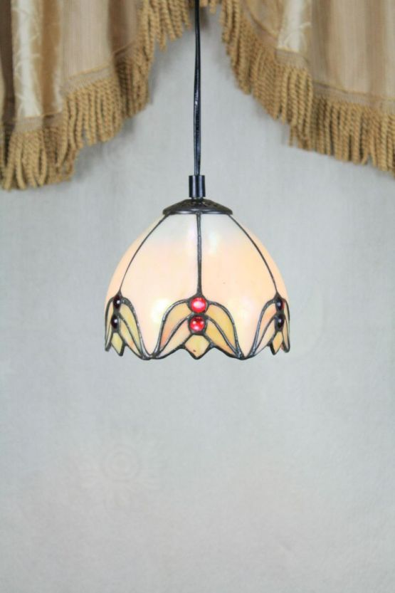 Tiffany 6 Inch Hanging Lamp - TADD06004 - handcrafted Tiffany stained glass lamp