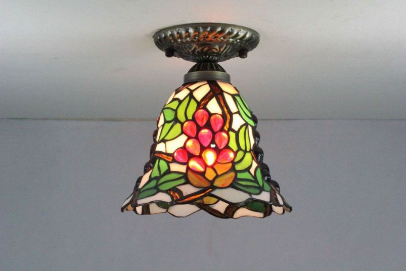 Tiffany 8 Inch Ceiling Lamp - TAXD0803 - handcrafted Tiffany stained glass lamp