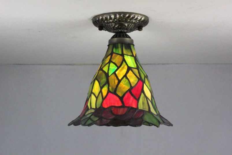 Tiffany 8 Inch Ceiling Lamp - TAXD0809 - handcrafted Tiffany stained glass lamp
