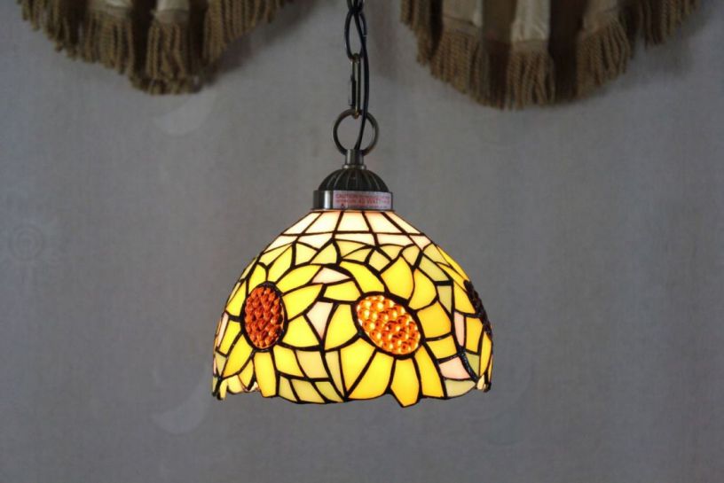 Tiffany 8 Inch Hanging Lamp 1 - TADD08013 - handcrafted Tiffany stained glass lamp