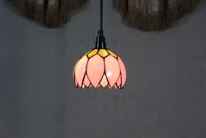 Tiffany 8 Inch Hanging Lamp 1 - TADD08019 - handcrafted Tiffany stained glass lamp