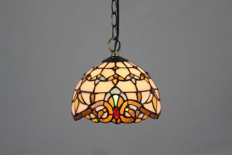 Tiffany 8 Inch Hanging Lamp 1 - TADD08021 - handcrafted Tiffany stained glass lamp