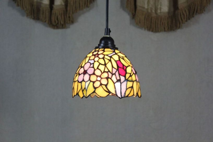 Tiffany 8 Inch Hanging Lamp 1 - TADD08022 - handcrafted Tiffany stained glass lamp
