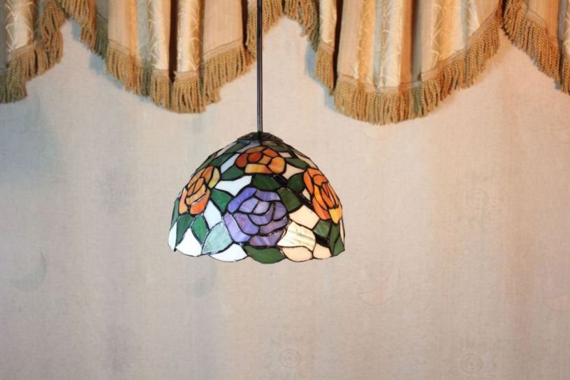 Tiffany 8 Inch Hanging Lamp 1 - TADD08023 - handcrafted Tiffany stained glass lamp
