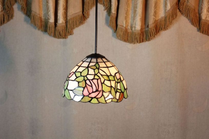 Tiffany 8 Inch Hanging Lamp 1 - TADD08026 - handcrafted Tiffany stained glass lamp