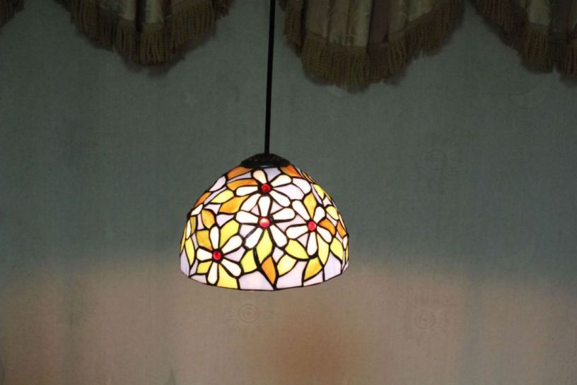 Tiffany 8 Inch Hanging Lamp 1 - TADD08029 - handcrafted Tiffany stained glass lamp