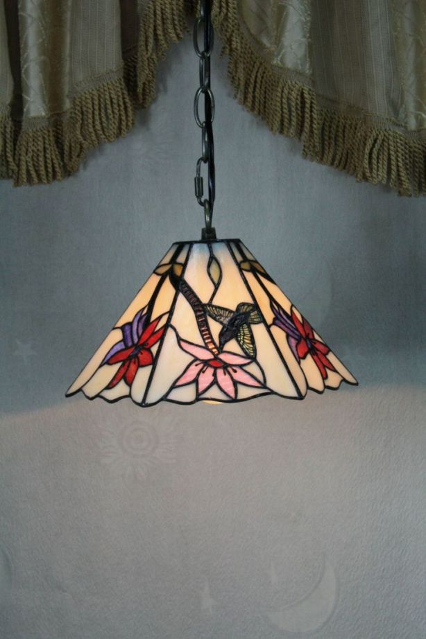 Tiffany 8 Inch Hanging Lamp 1 - TADD0803 - handcrafted Tiffany stained glass lamp
