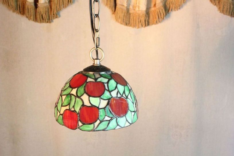 Tiffany 8 Inch Hanging Lamp 1 - TADD08033 - handcrafted Tiffany stained glass lamp