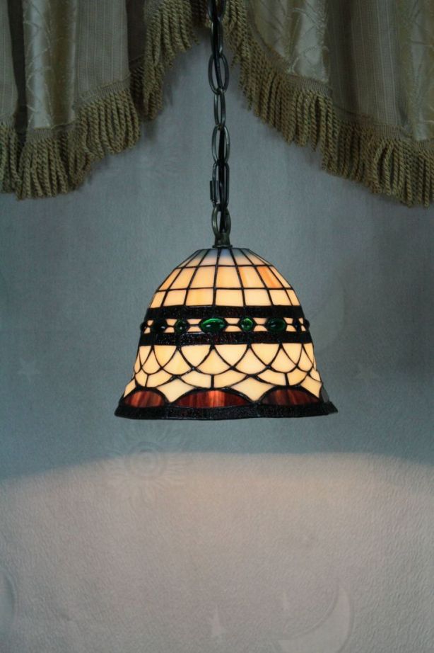 Tiffany 8 Inch Hanging Lamp 1 - TADD08034 - handcrafted Tiffany stained glass lamp