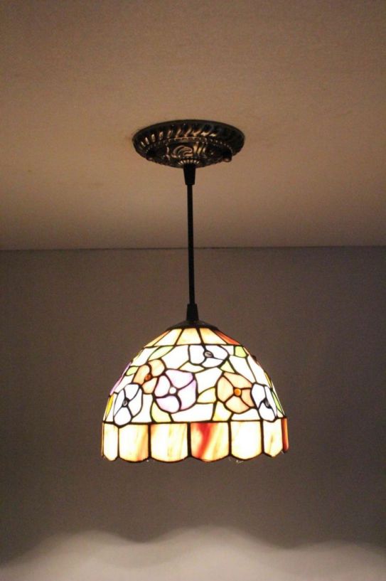 Tiffany 8 Inch Hanging Lamp 1 - TADD08035 - handcrafted Tiffany stained glass lamp