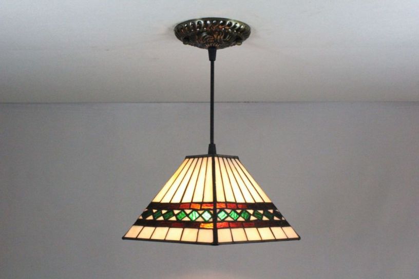 Tiffany 8 Inch Hanging Lamp 1 - TADD08037 - handcrafted Tiffany stained glass lamp