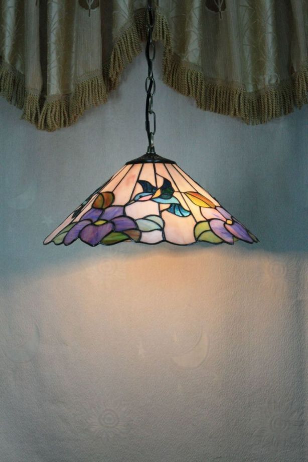 Tiffany 8 Inch Hanging Lamp 1 - TADD0804 - handcrafted Tiffany stained glass lamp