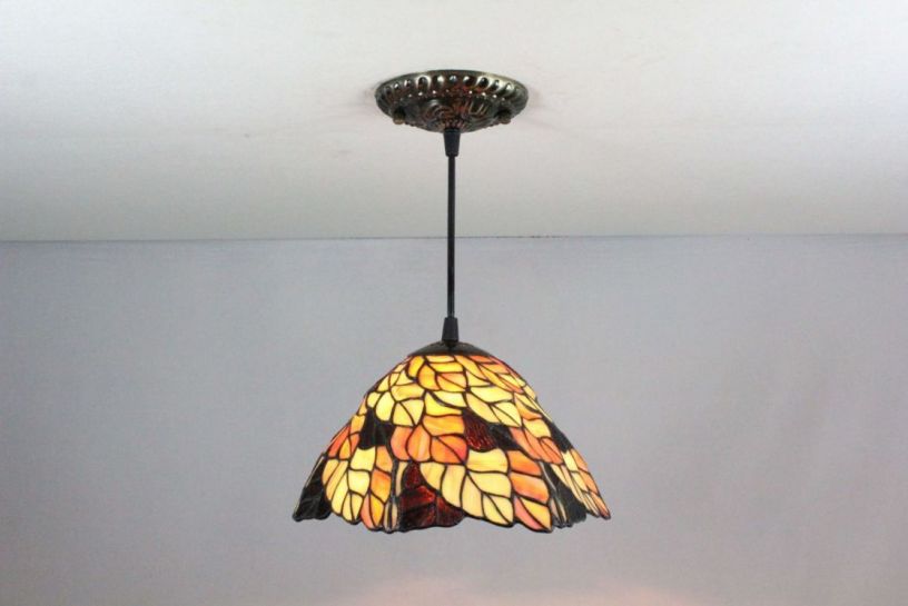 Tiffany 8 Inch Hanging Lamp 1 - TADD08044 - handcrafted Tiffany stained glass lamp