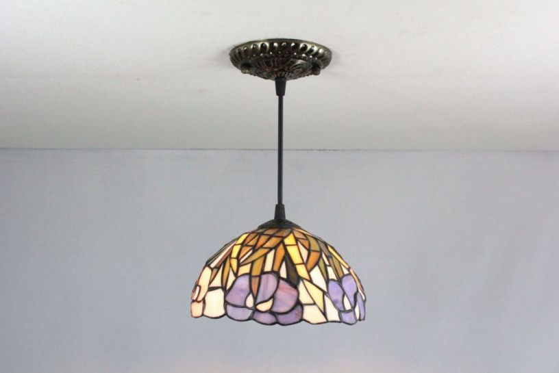 Tiffany 8 Inch Hanging Lamp 1 - TADD08045 - handcrafted Tiffany stained glass lamp