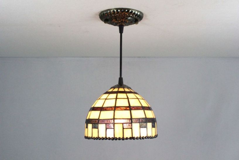 Tiffany 8 Inch Hanging Lamp 1 - TADD08046 - handcrafted Tiffany stained glass lamp