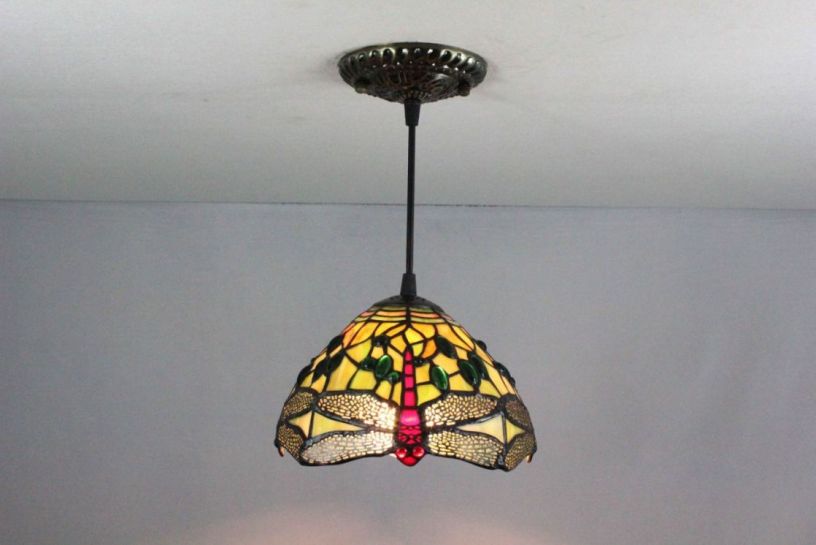 Tiffany 8 Inch Hanging Lamp 1 - TADD08047 - handcrafted Tiffany stained glass lamp