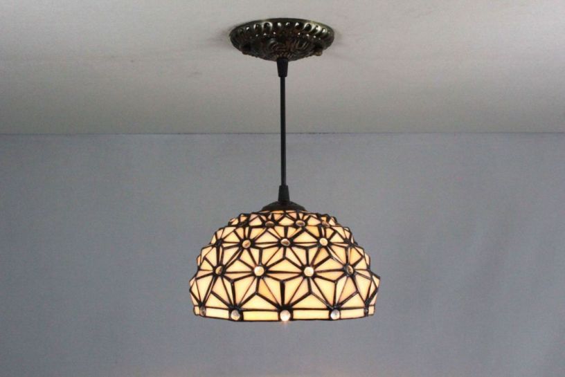 Tiffany 8 Inch Hanging Lamp 1 - TADD08049 - handcrafted Tiffany stained glass lamp