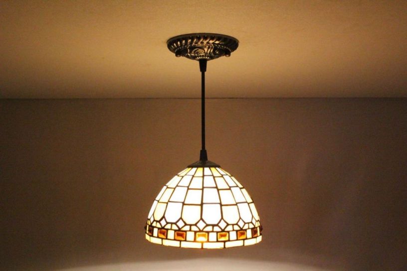 Tiffany 8 Inch Hanging Lamp 1 - TADD08051 - handcrafted Tiffany stained glass lamp