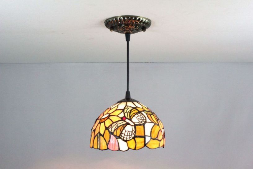 Tiffany 8 Inch Hanging Lamp 1 - TADD08052 - handcrafted Tiffany stained glass lamp