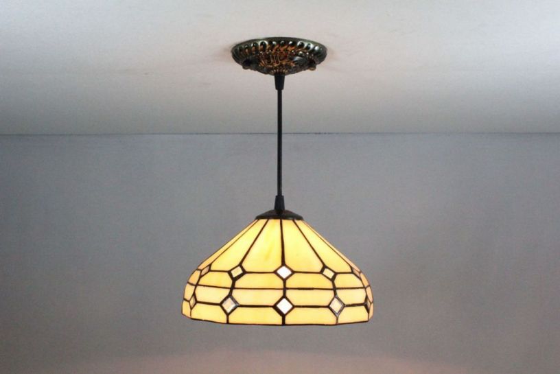Tiffany 8 Inch Hanging Lamp 1 - TADD08054 - handcrafted Tiffany stained glass lamp