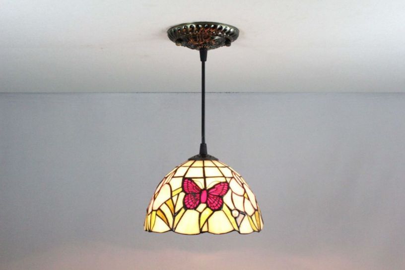 Tiffany 8 Inch Hanging Lamp 1 - TADD08055 - handcrafted Tiffany stained glass lamp