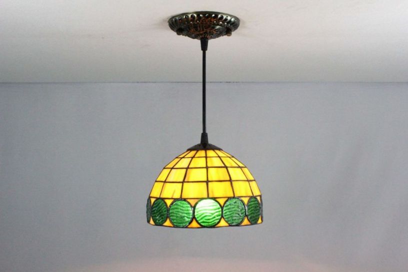 Tiffany 8 Inch Hanging Lamp 1 - TADD08056 - handcrafted Tiffany stained glass lamp