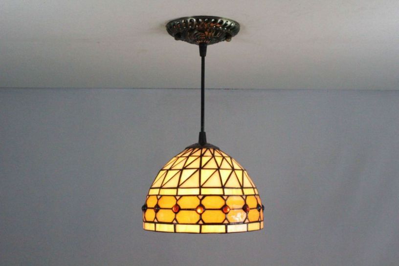 Tiffany 8 Inch Hanging Lamp 1 - TADD08057 - handcrafted Tiffany stained glass lamp
